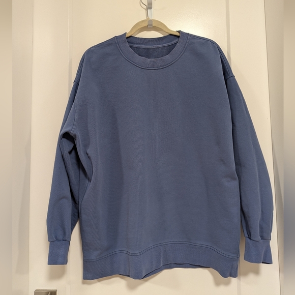 Lululemon Perfectly Oversized Crew Sweatshirt Blue Approx Size 12 (PTP 26") - Picture 1 of 14
